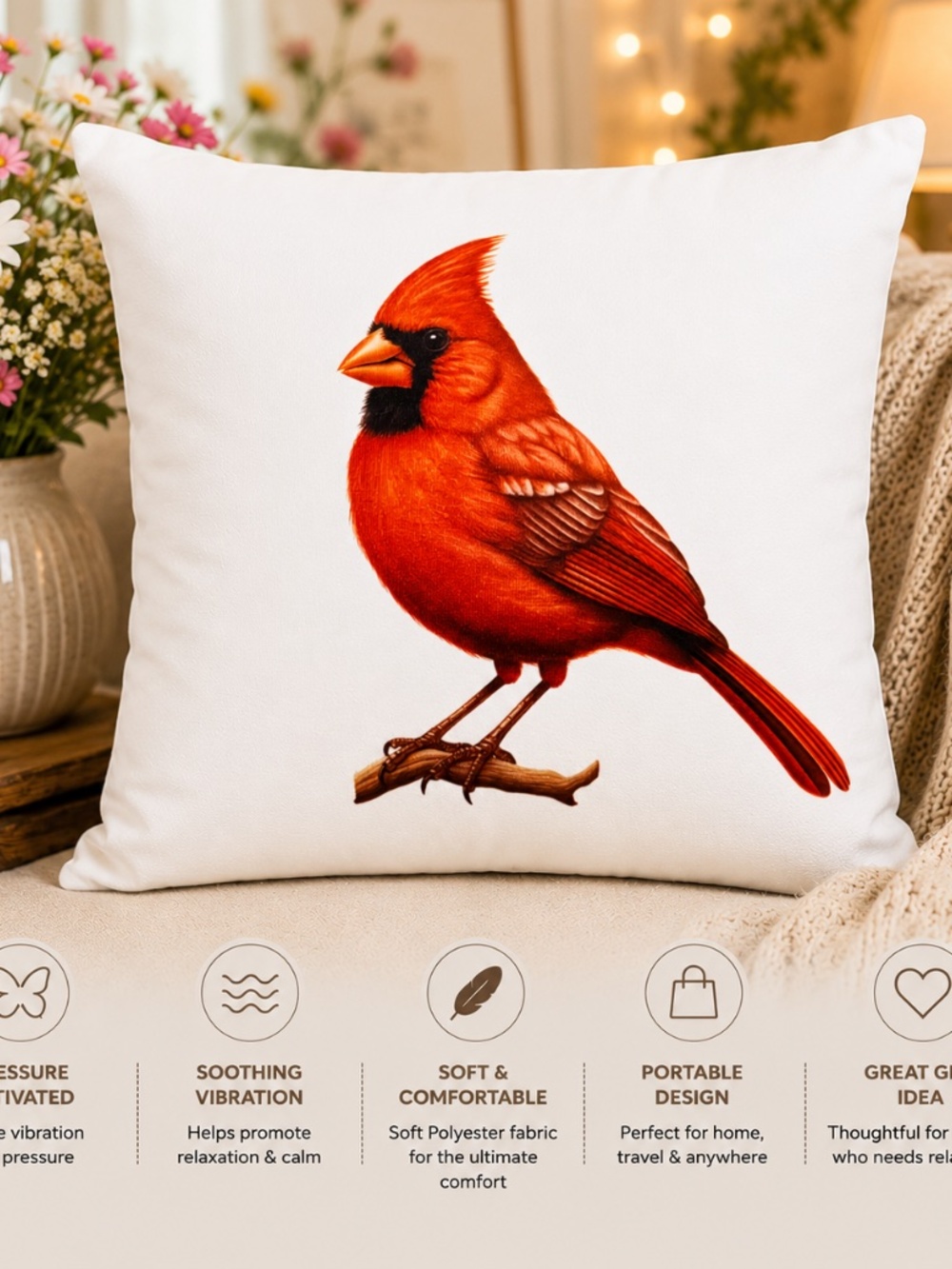 Cardinal Pressure Activated Massage Pillow